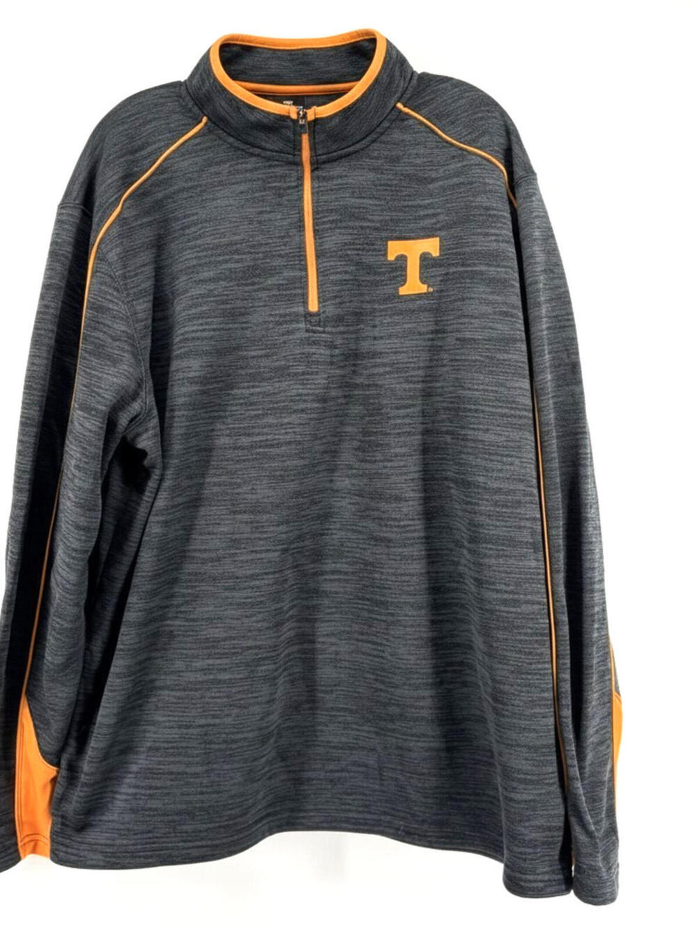 Colosseum Men's Univ. of Tenn Jacket Flannel Lined 1/4 Zip Pullover Gray XL